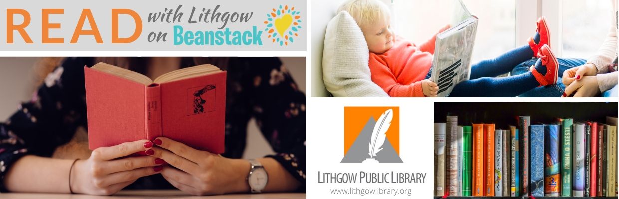 Banner for Read with Lithgow on Beanstack. Includes link to the library's Beanstack portal.