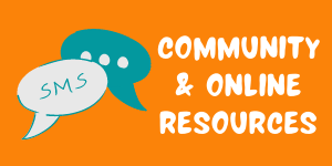 Icon for community and online resouces that links to internal webpage that includes links to area and national organizations that support teens from all backgrounds.